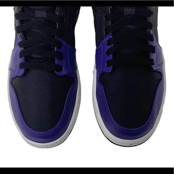 Nike Air Jordan 1 Retro Mid Black Dark Concord 554724-019 Hi-Top Shoes Size 9 - Picture 11 of 12